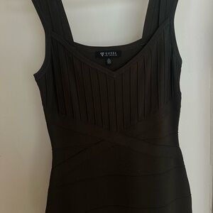 GUESS Black Ribbed Bandage-Style Tank Dress
